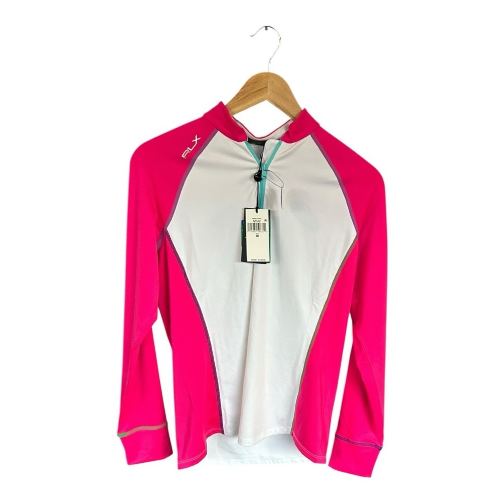 RLX Ralph Lauren Pink and White Long Sleeve Rash Guard